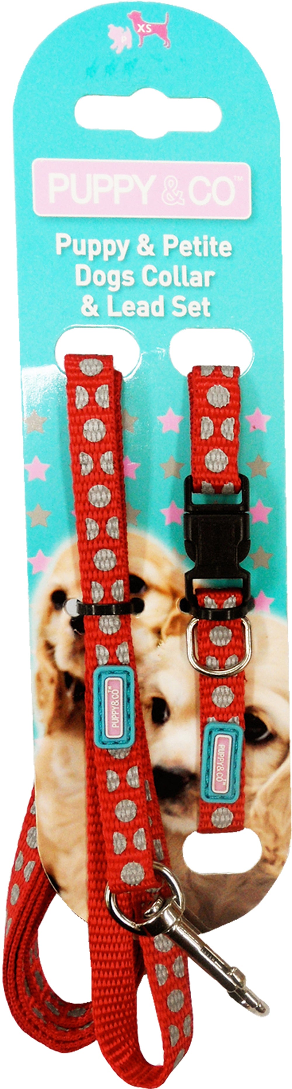 Puppy & Co Collar & Lead Sets Reflective Dots.