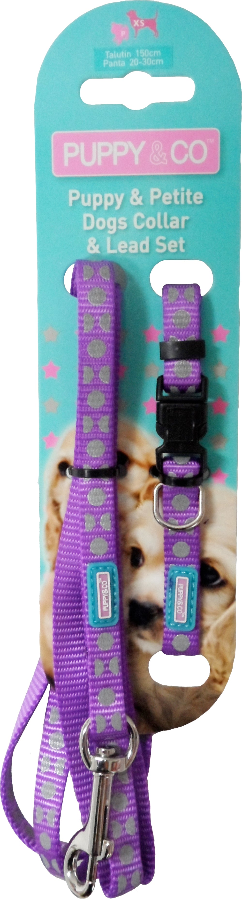 Puppy & Co Collar & Lead Sets Reflective Dots.