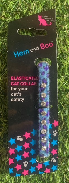 Hem and Boo Leopard Print Diamate Cat Collars