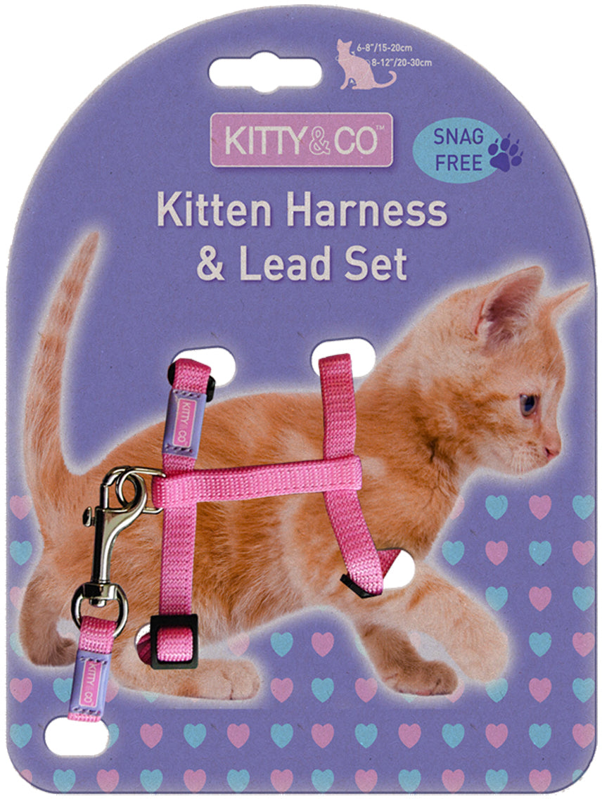 Kitty & Co Kitten Harness & Lead Sets - 3 Colours