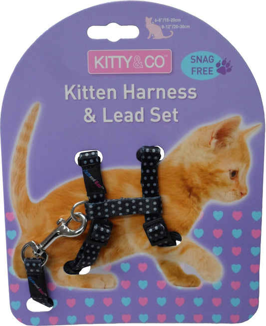 Kitty & Co Spotty Kitten Harness & Lead Sets