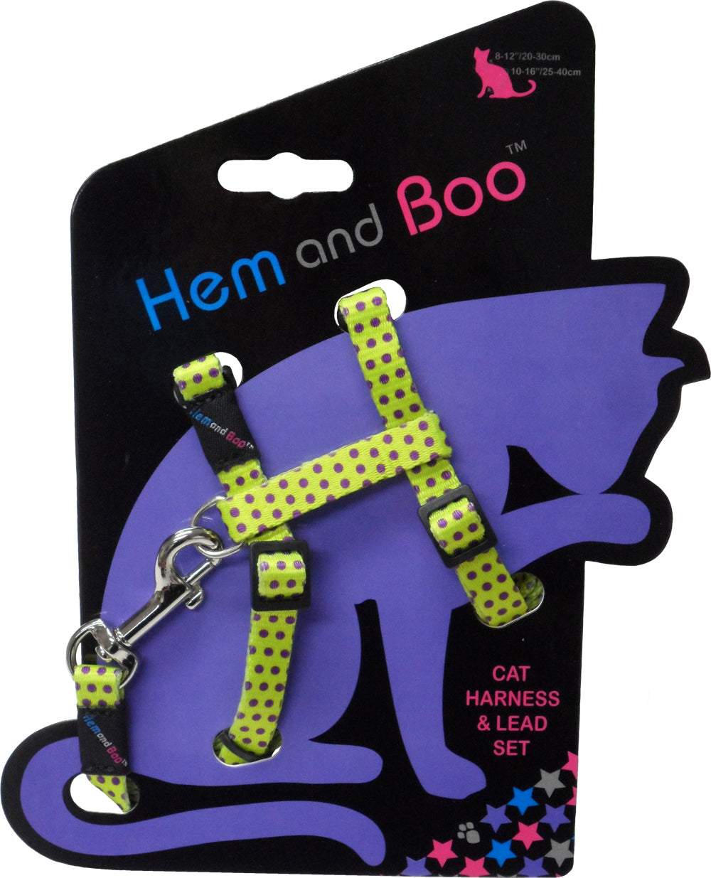 Hem and Boo Spotty Cat Harness & Lead Set