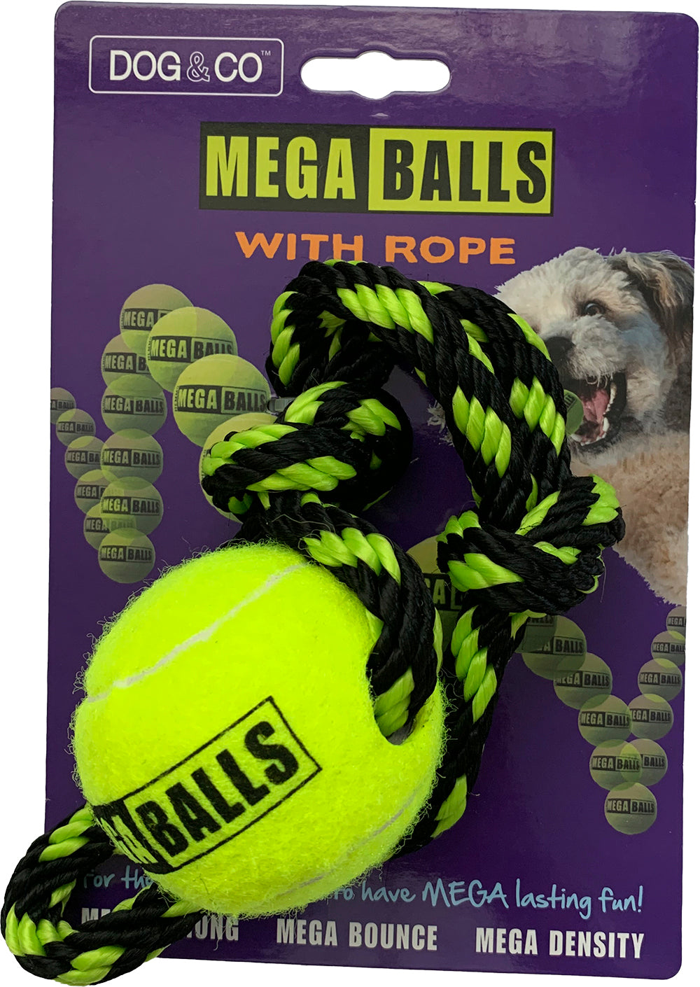 Dog & Co Large Mega Ball with Rope - 10cm (DT3964)