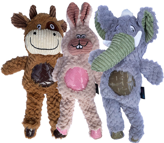 Soft Multi-Texture Animal Toy with TPR Centre & Squeaker 34cm (DT5306)