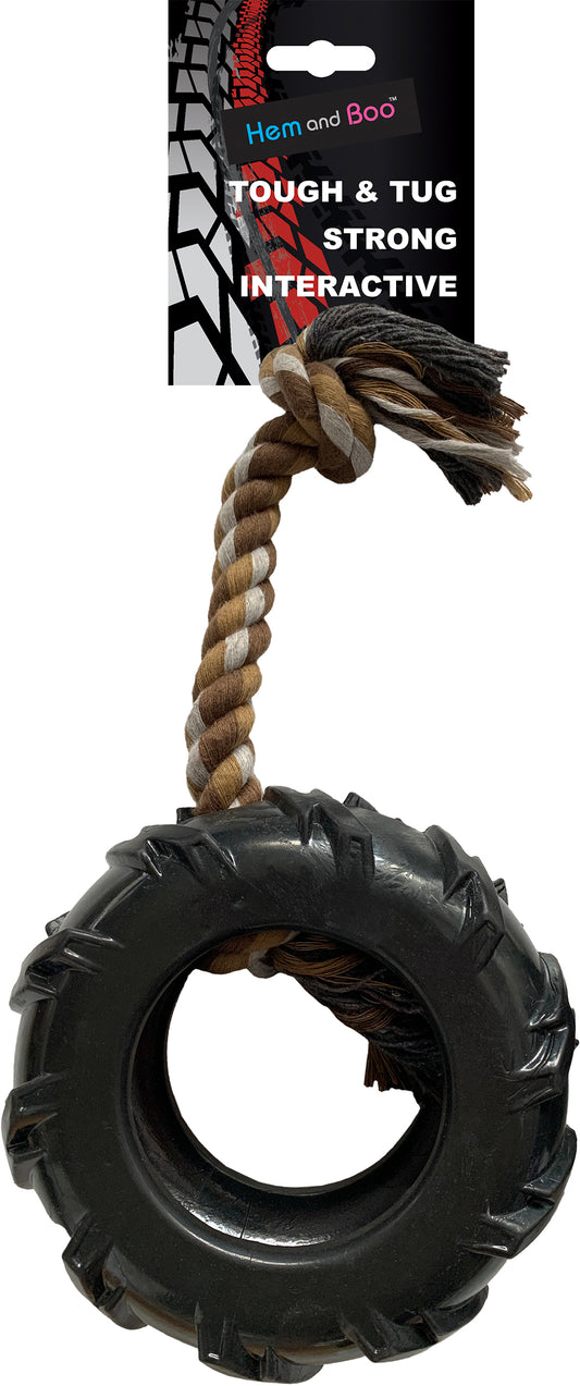 Hem and Boo Super Tough Tyre with Rope Toy - 3 sizes