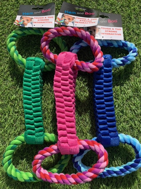 Plaited Webbing Tug Toy With Handles 36cm (DT5700)