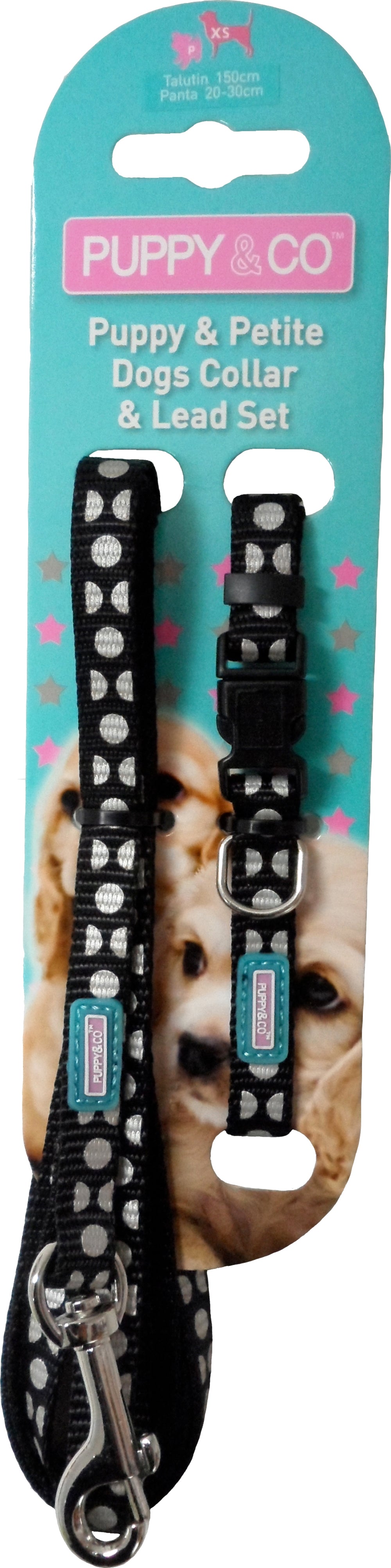 Puppy Collar & Lead Sets Reflective Dots. (PS3524)